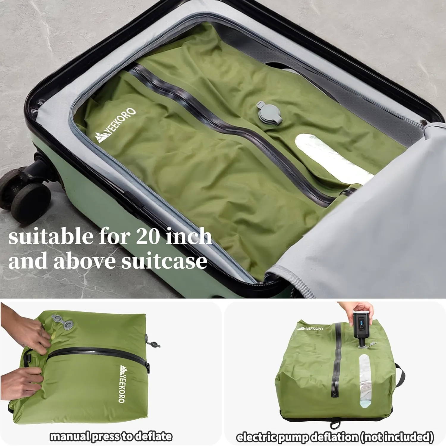 Vacuum Bags for Travel, Professional IP67 Reusable Vacuum Compression Bags for Travel Suitcases and Backpack, Durable Space Saver Bag (2 PACK, No Pump)