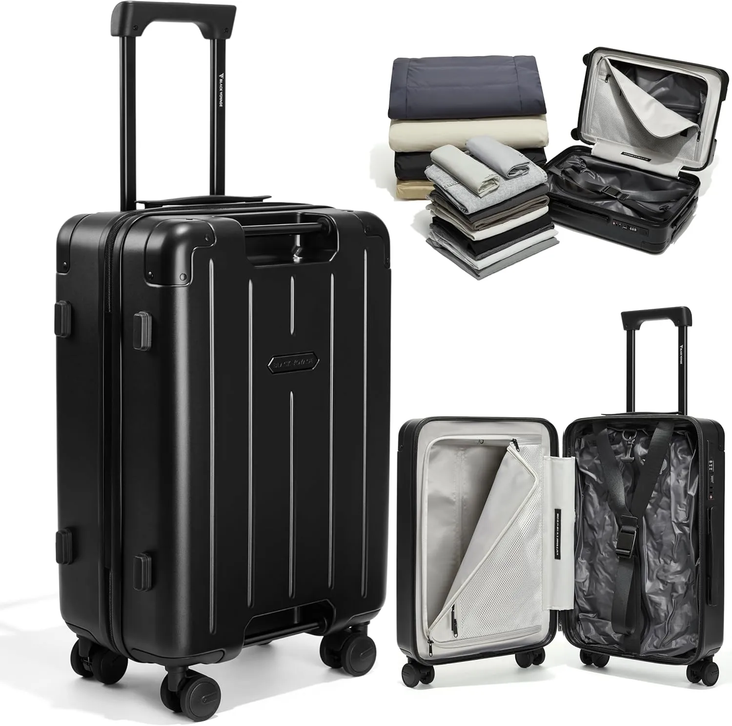 Vacuum Seal Air Compression 20-Inch Suitcase Carry-On Travel Luggage USB Port AirCabin Pro Pump TSA Lock Backpack Airback Vacpack 20" - Advanced Hinomoto Wheel Lock (1X Vacuum Bag - 50L)