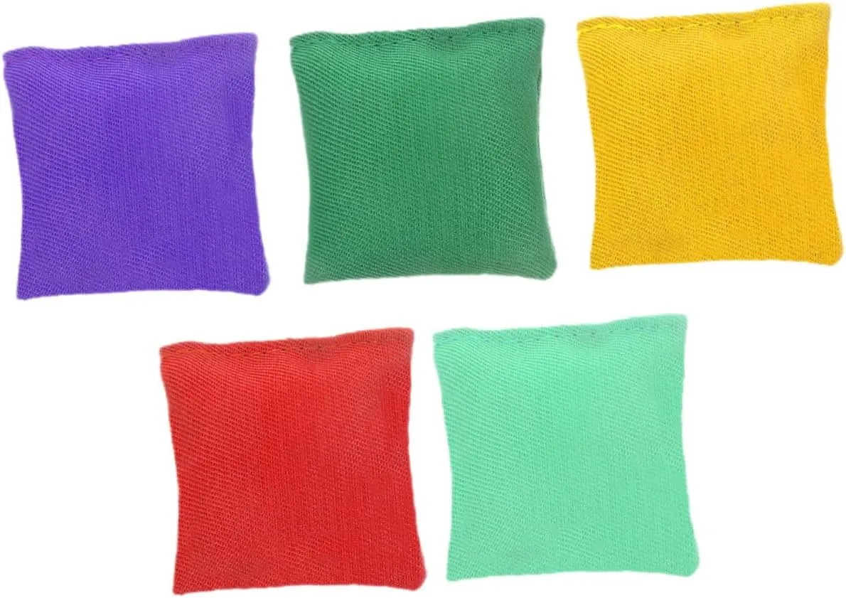 Vaguelly Leak-Proof Small Beanbags 5pcs Toss Game Bean Bag Set Bean Bags for Party Boys and Girls Adults Outdoor Toys