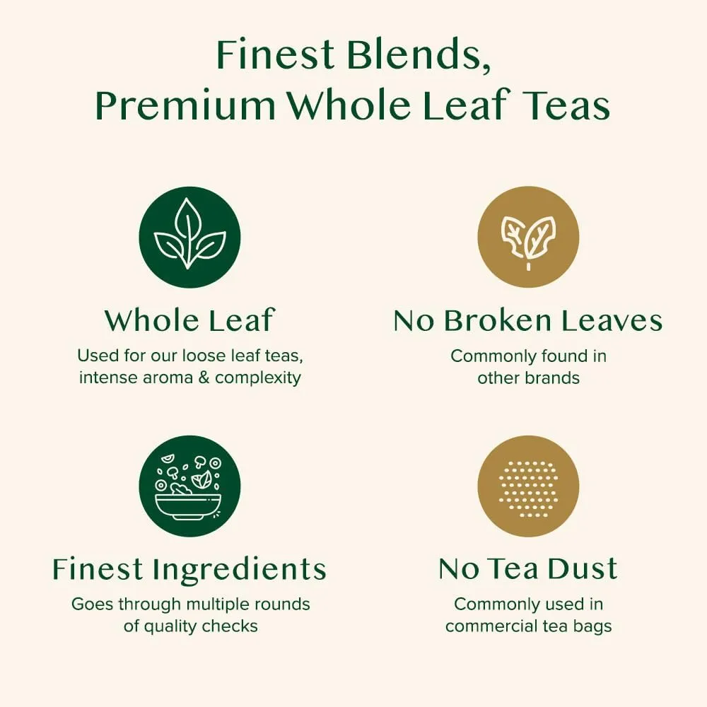 VAHDAM, Organic Himalayan Green Tea (100 Count) High Grown, Non GMO, Gluten Free, Low Caffeine | Earthy & Smooth | Resealable & Plant-Based Pyramid Tea Bags