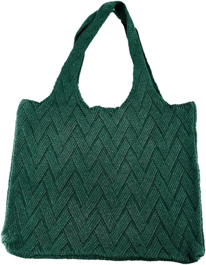 VALICLUD Handwoven Tote Bags for Women Shoulder Bag for Women Fashion Shoulder Bag Large Capacity Handle Bag Artistic Cotton Thread Knitting Handbag