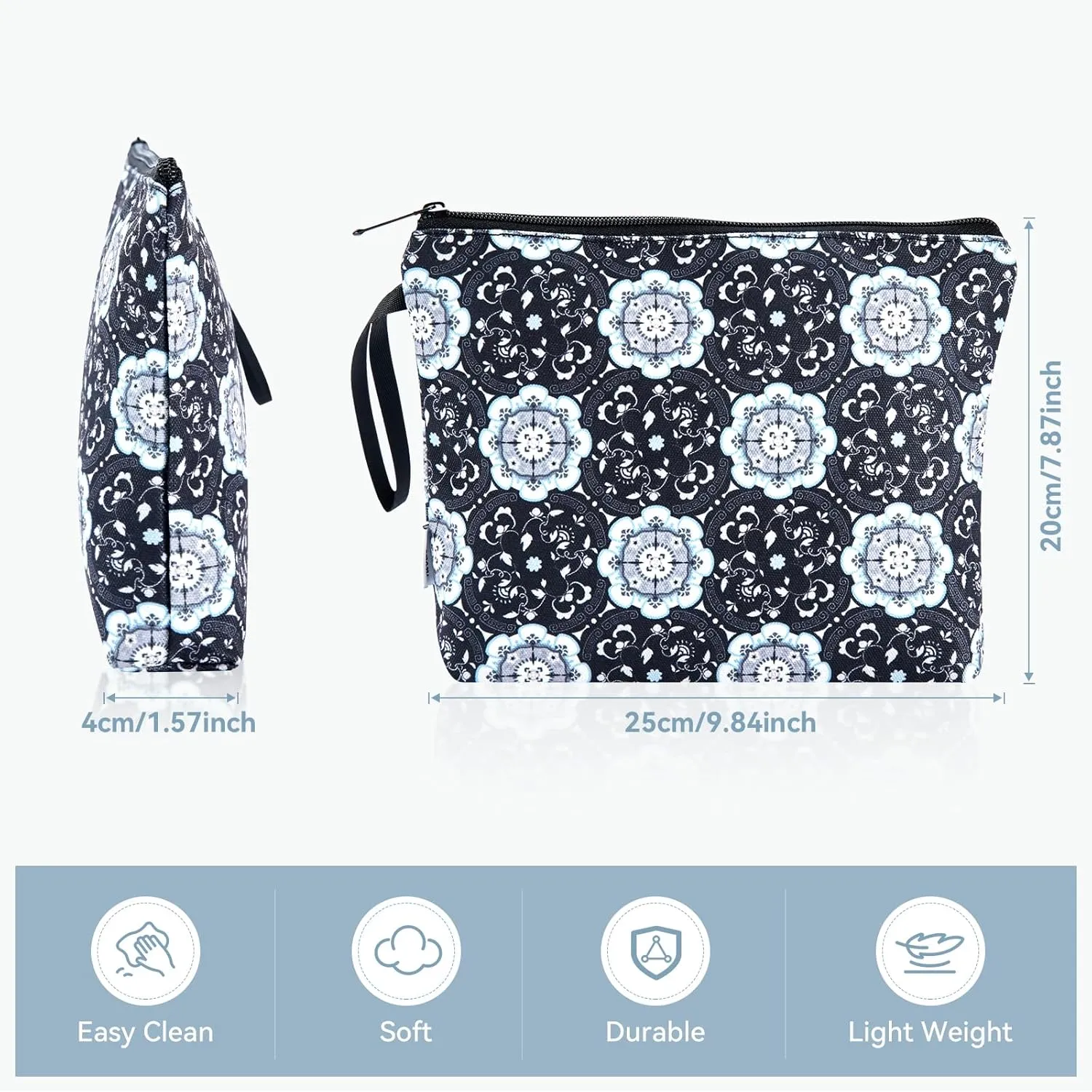 Vavabox Personalized Makeup Bag, Birthday Gifts for Women Girl Cosmetic Bag, Travel Makeup Pouch (Winter Snowflakes)