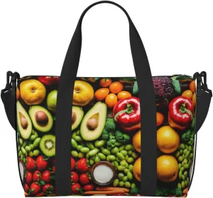 Vegetable Fruit Print Versatile Gym Sports Bag,Companion For Your Journeys And Fitness Routines