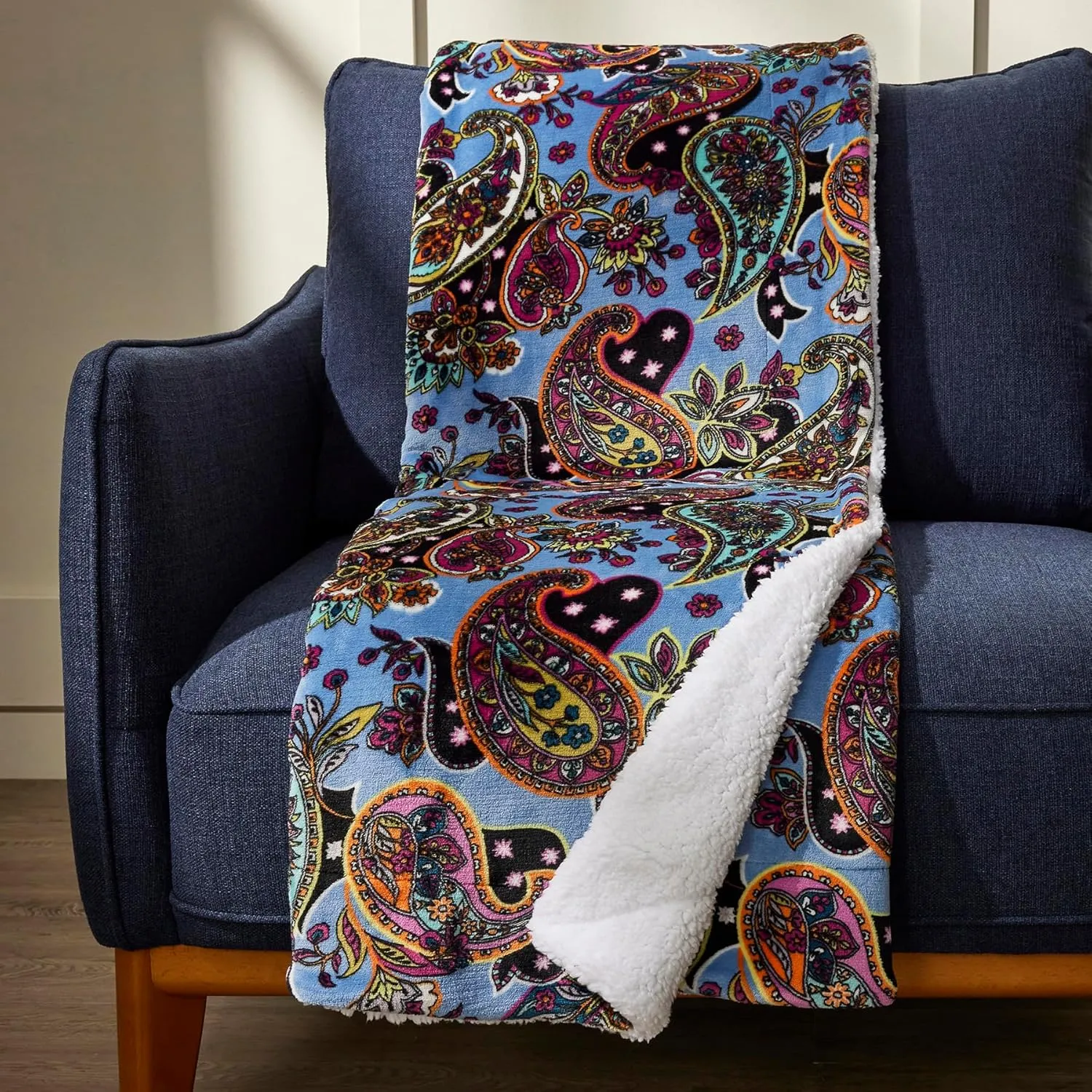 Vera Bradley Fleece Cozy Life Throw Blanket, Provence Paisley
