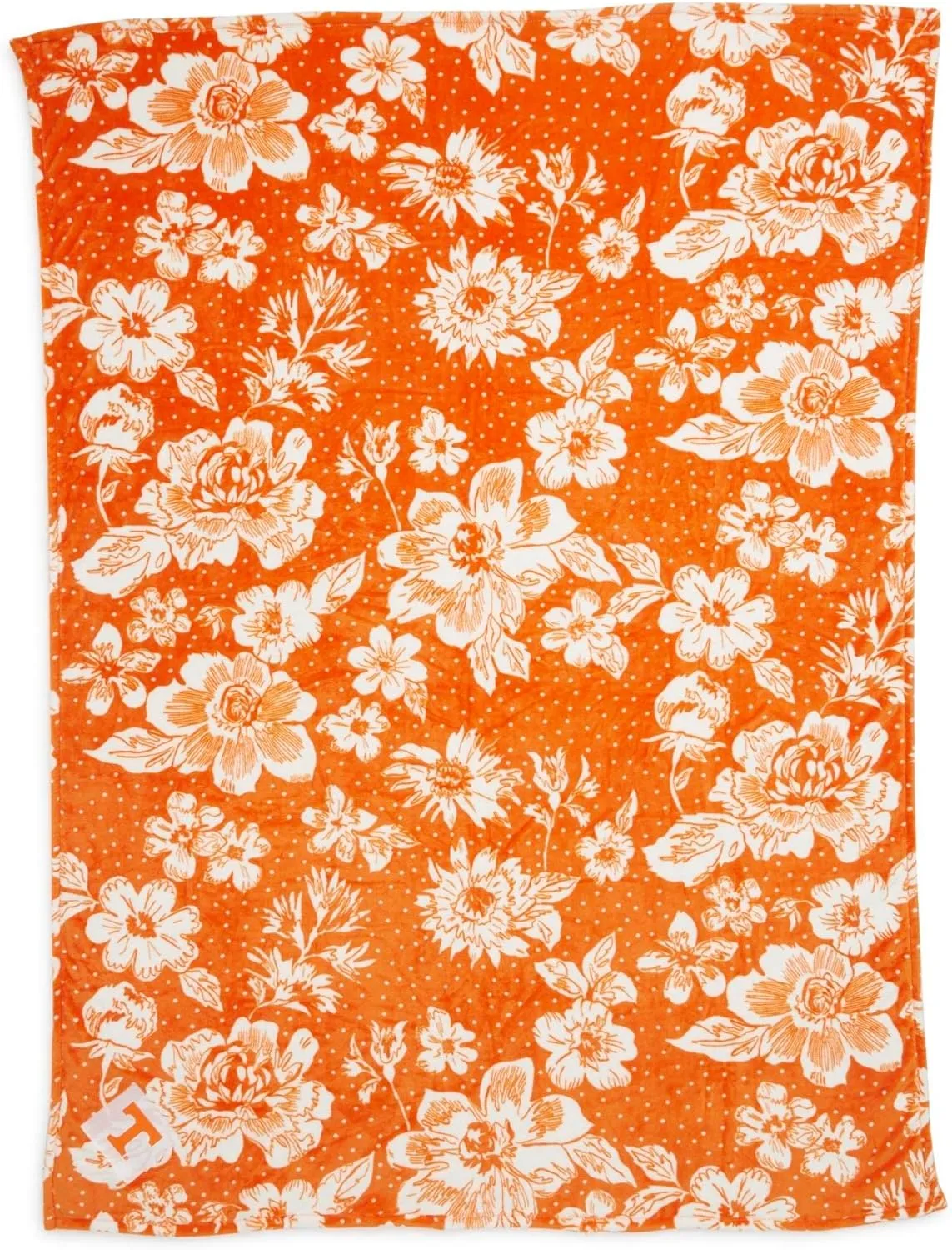 Vera Bradley Women's Collegiate Plush Xl Throw Blanket (Multiple Teams Available), Orange/White Rain Garden with University of Tennessee, One Size