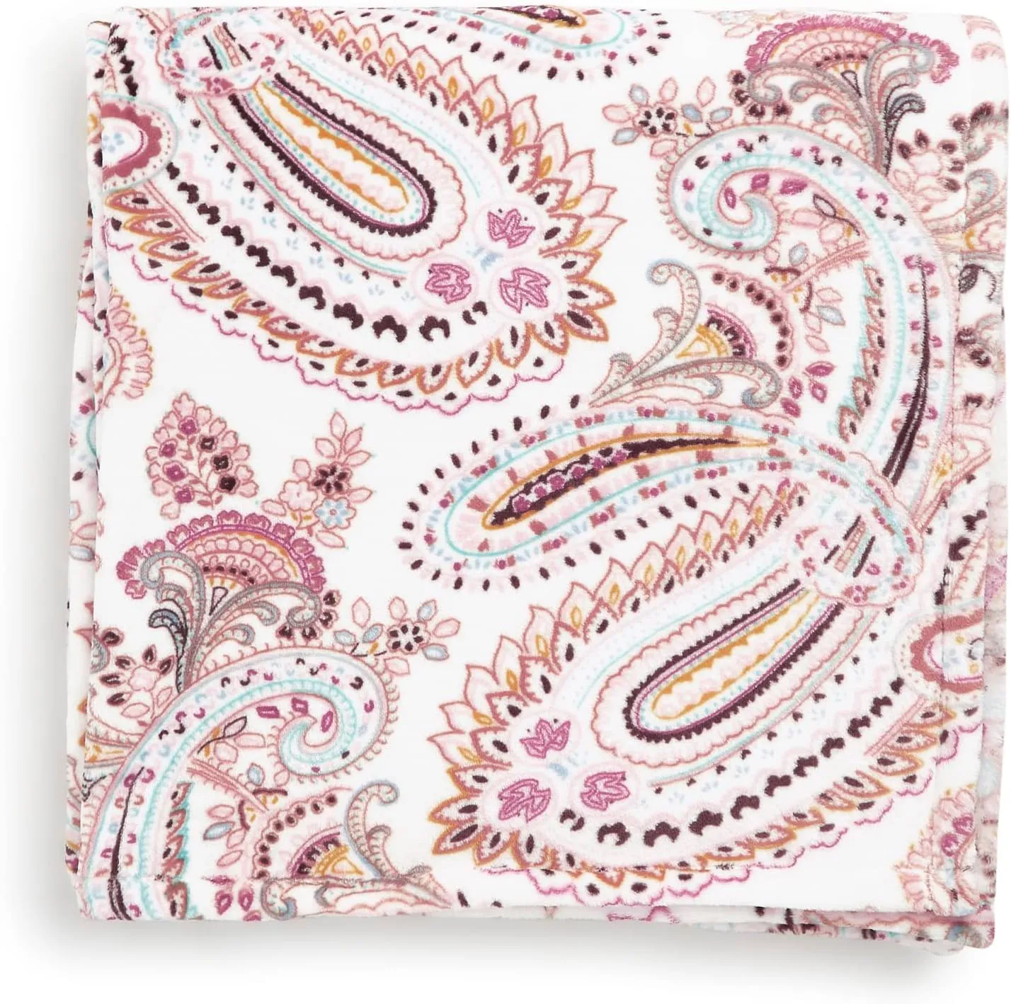 Vera Bradley Women's Oversized Fleece Plush Throw Blanket, Sand Paisley, Full/Queen