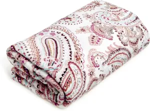Vera Bradley Women's Oversized Fleece Plush Throw Blanket, Sand Paisley, Full/Queen