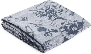 Vera Bradley Women's Recycled Cotton Indoor/Outdoor Throw Blanket, Rose Toile Blue Tonal, One Size