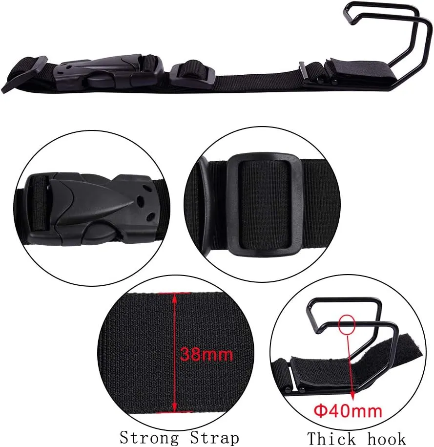 Vigorport Luggage Hook Strap,J Hook for add a Bag Luggage,Multi Adjustment Bag Strap Hook with Hands Free(Black-Large Size)