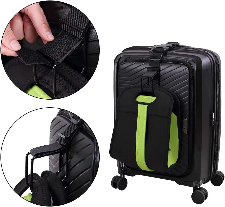 Vigorport Luggage Hook Strap,J Hook for add a Bag Luggage,Multi Adjustment Bag Strap Hook with Hands Free(Black-Large Size)