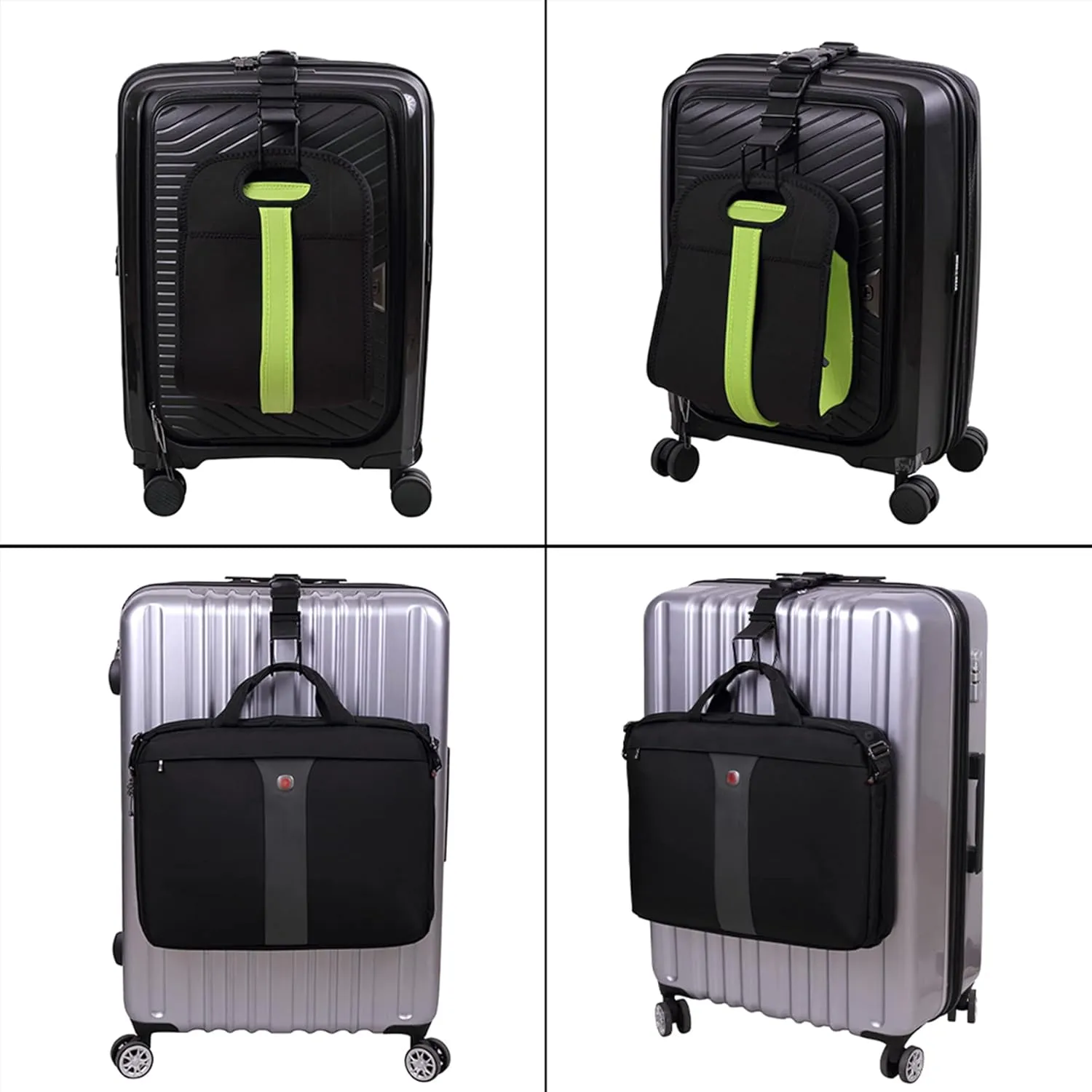 Vigorport Luggage Hook Strap,J Hook for add a Bag Luggage,Multi Adjustment Bag Strap Hook with Hands Free(Black-Large Size)