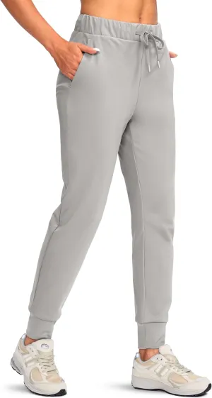 Viodia Women's Fleece Lined Joggers Thermal Winter Sweatpants Waterproof Cold Weather Pants for Hiking Travel Running