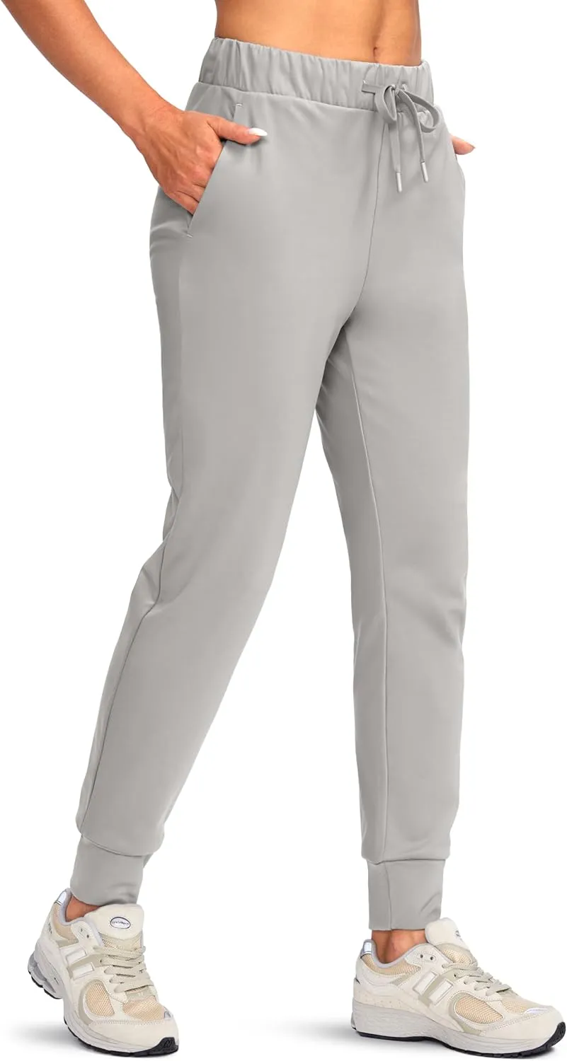 Viodia Women's Fleece Lined Joggers Thermal Winter Sweatpants Waterproof Cold Weather Pants for Hiking Travel Running