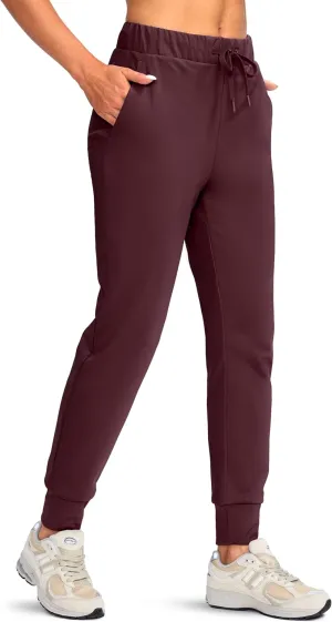 Viodia Women's Fleece Lined Joggers Thermal Winter Sweatpants Waterproof Cold Weather Pants for Hiking Travel Running