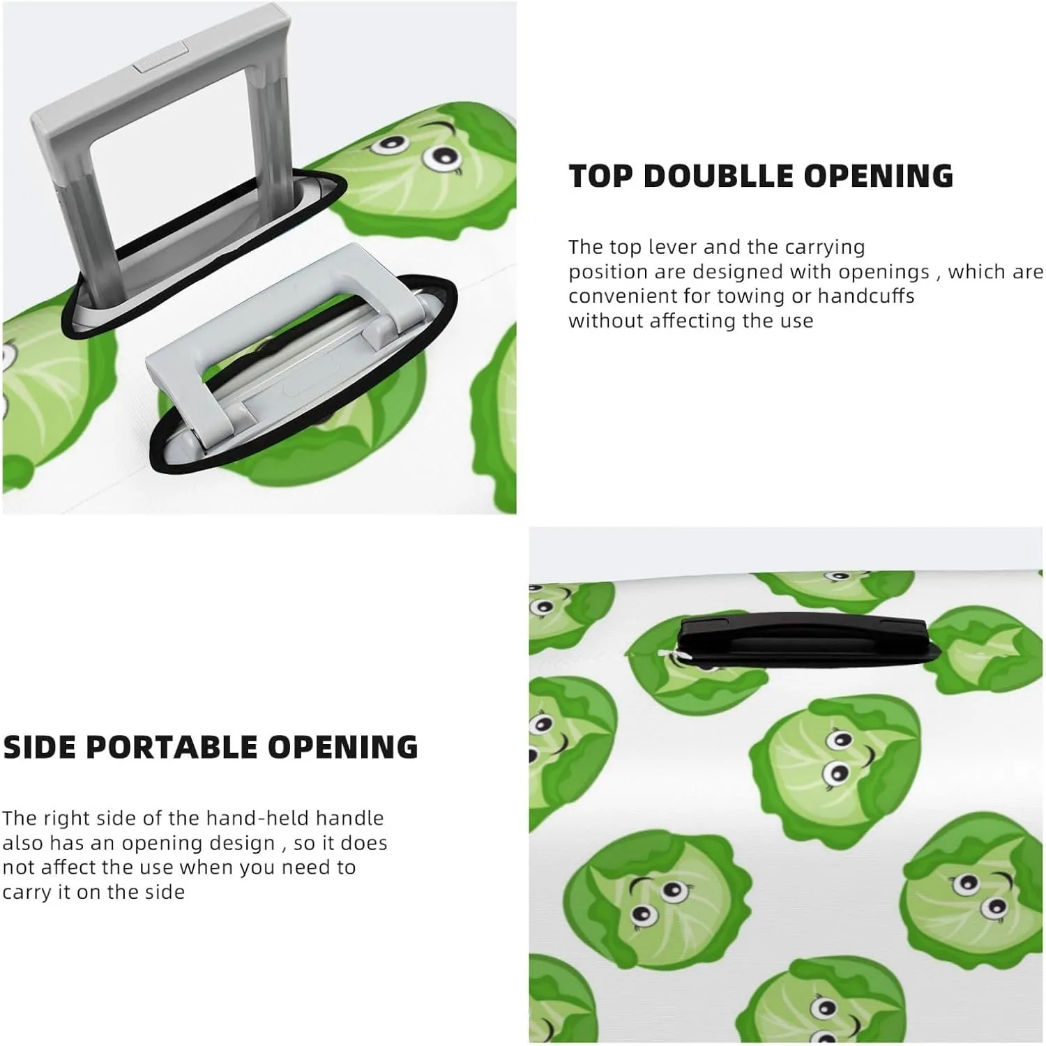 VOSERY Luggage Cover Protector Suitcase Cover - bright cabbage cute eyes funny High Elasticity Suitcase Cover for Luggage