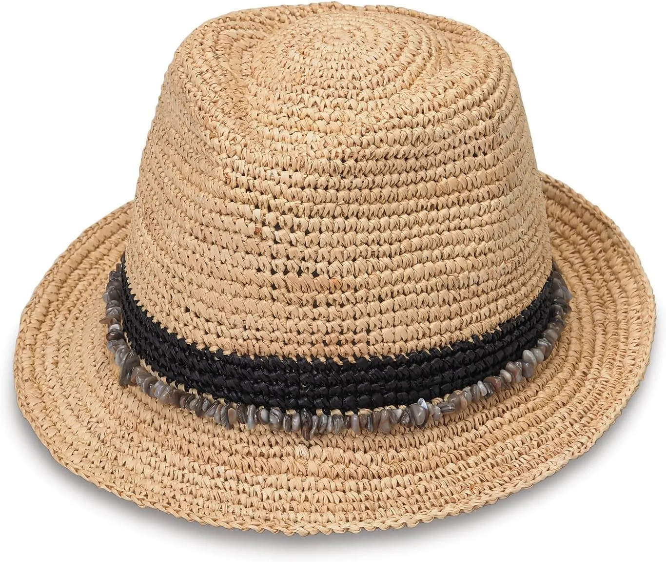 Wallaroo Hat Company – Women’s Tahiti Trilby Fedora – Natural Fiber, Short Brim with Adjustable Sizing for Medium Crown Sizes