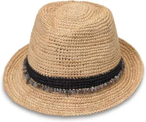 Wallaroo Hat Company – Women’s Tahiti Trilby Fedora – Natural Fiber, Short Brim with Adjustable Sizing for Medium Crown Sizes