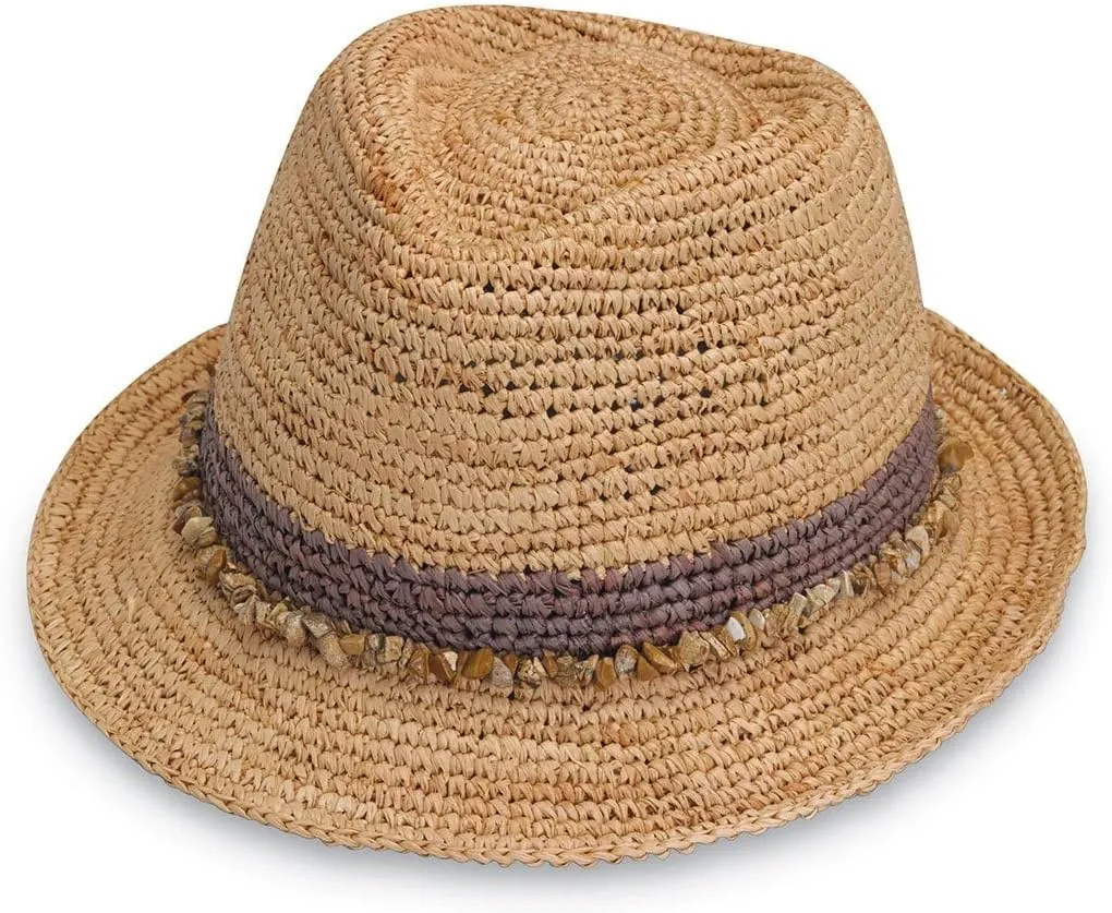 Wallaroo Hat Company – Women’s Tahiti Trilby Fedora – Natural Fiber, Short Brim with Adjustable Sizing for Medium Crown Sizes