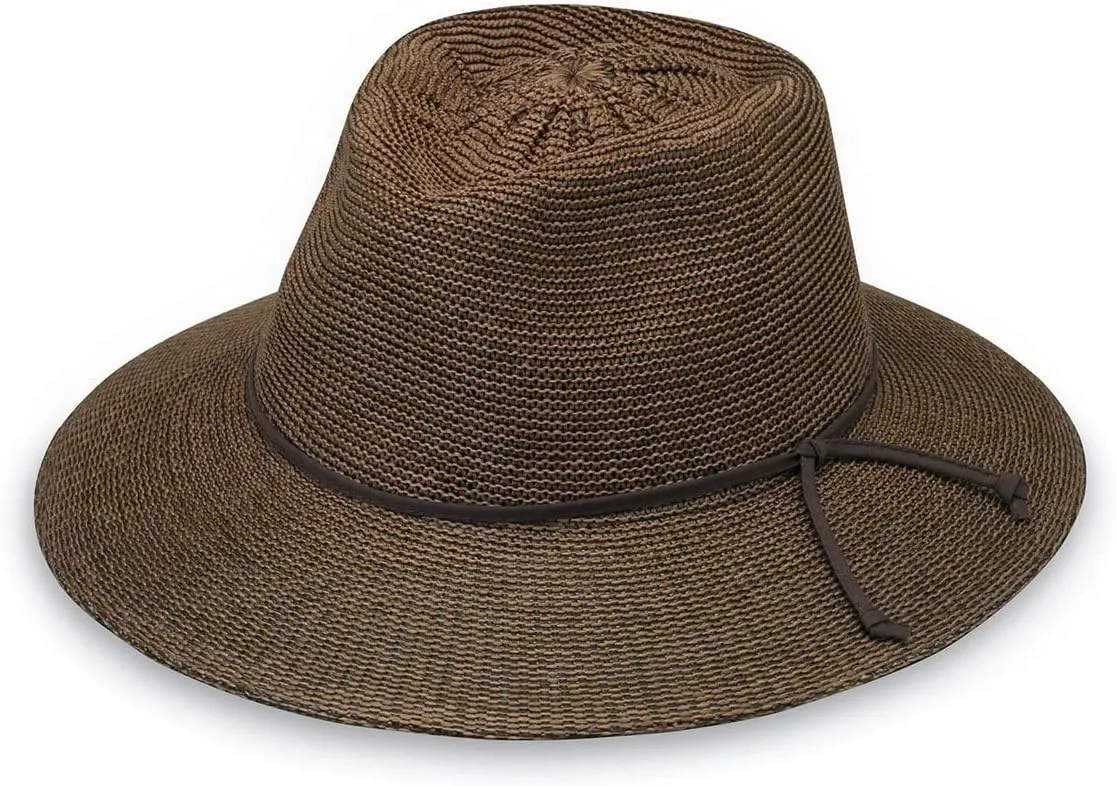 Wallaroo Hat Company Women’s Victoria Fedora – UPF 50  UV Protection, Wide Brim, Medium Size, Packable & Adjustable Sun Hat