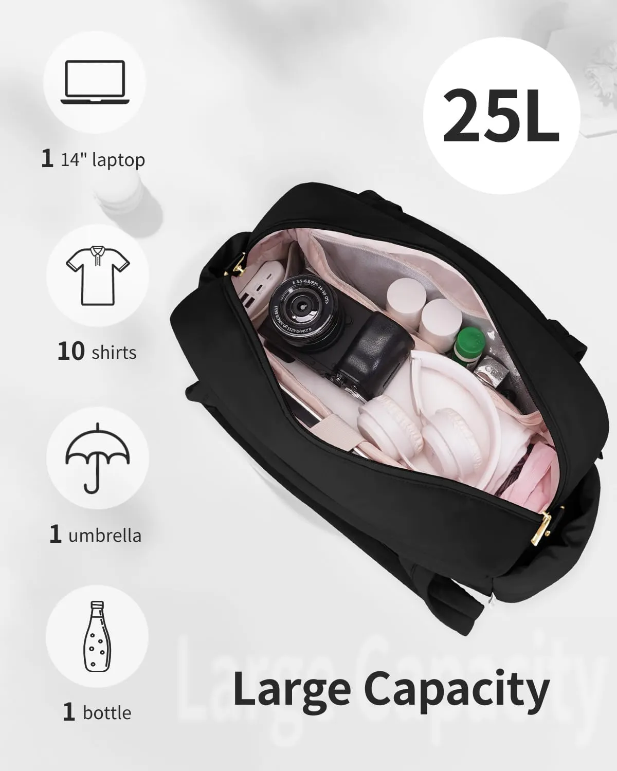 Wandering Nature 17x13x8 Personal Item Bag, Puffer Small Duffle bag for Travel with 14'' Laptop Compartment & Wet Pocket, Lightweight Carry on Weekender Duffle, Gourd Pattern