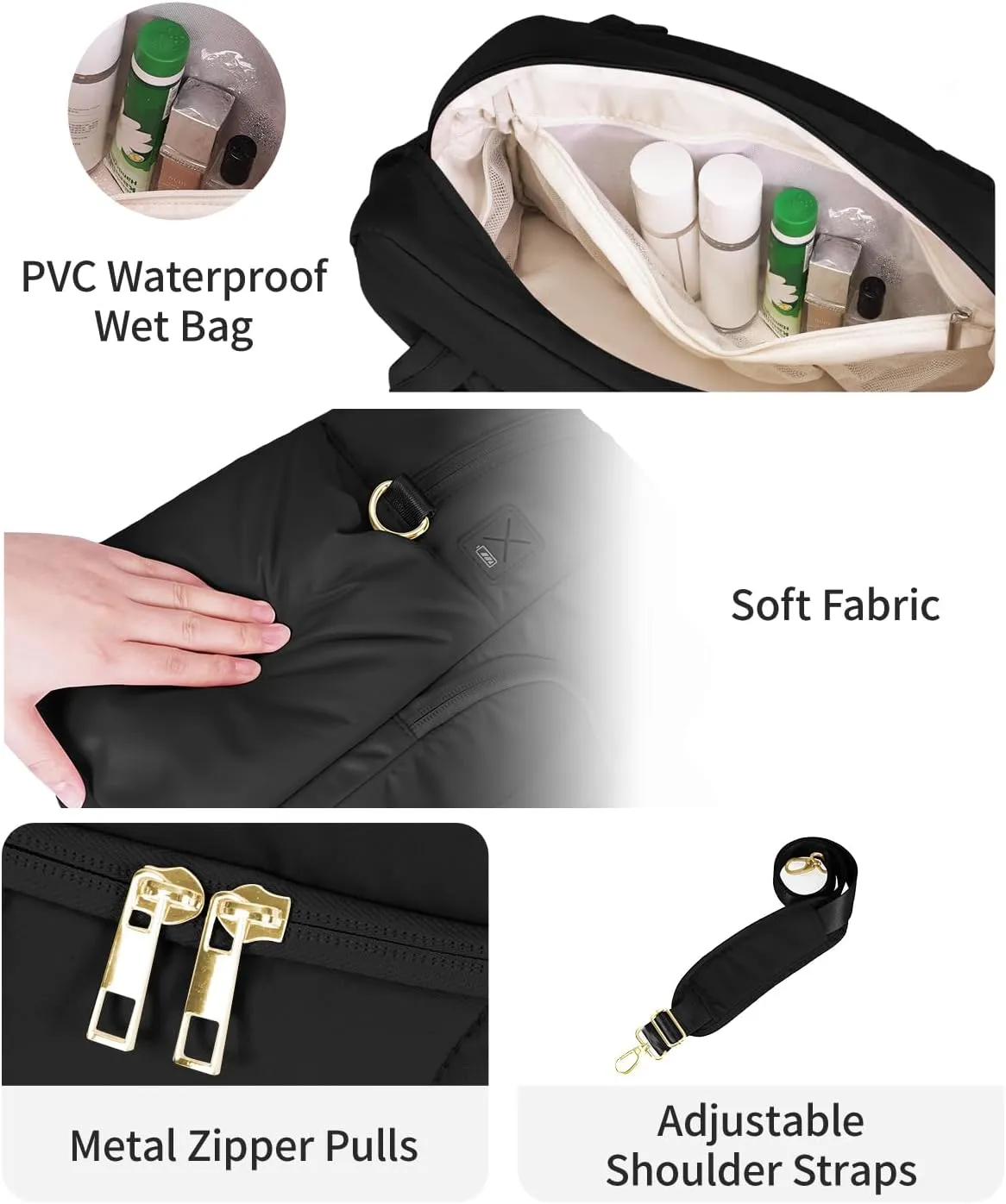 Wandering Nature 17x13x8 Personal Item Bag, Puffer Small Duffle bag for Travel with 14'' Laptop Compartment & Wet Pocket, Lightweight Carry on Weekender Duffle, Gourd Pattern