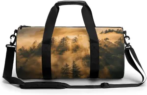 Warm Pine Trees Gym Bag for Men Women Water Resistant Duffle Bag Travel Lightweight Bag for Travel Sports