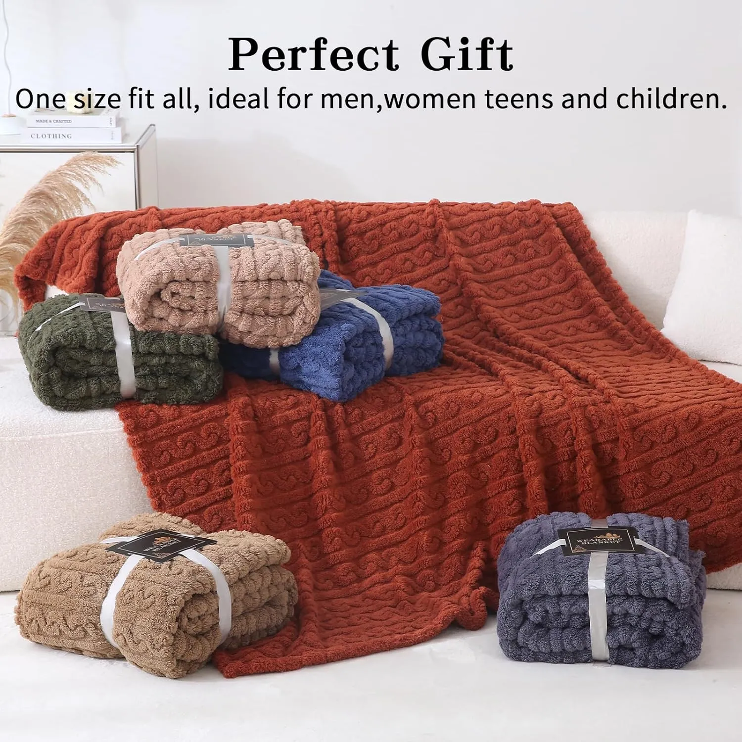 Wearable Blanket,Blanket Poncho for Adult,Soft Shawl TV Throw Blankets,Warm Present for Family and Friend