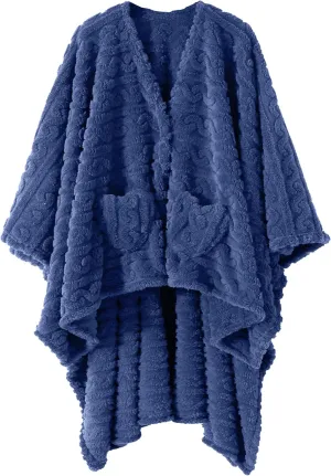 Wearable Blanket,Blanket Poncho for Adult,Soft Shawl TV Throw Blankets,Warm Present for Family and Friend