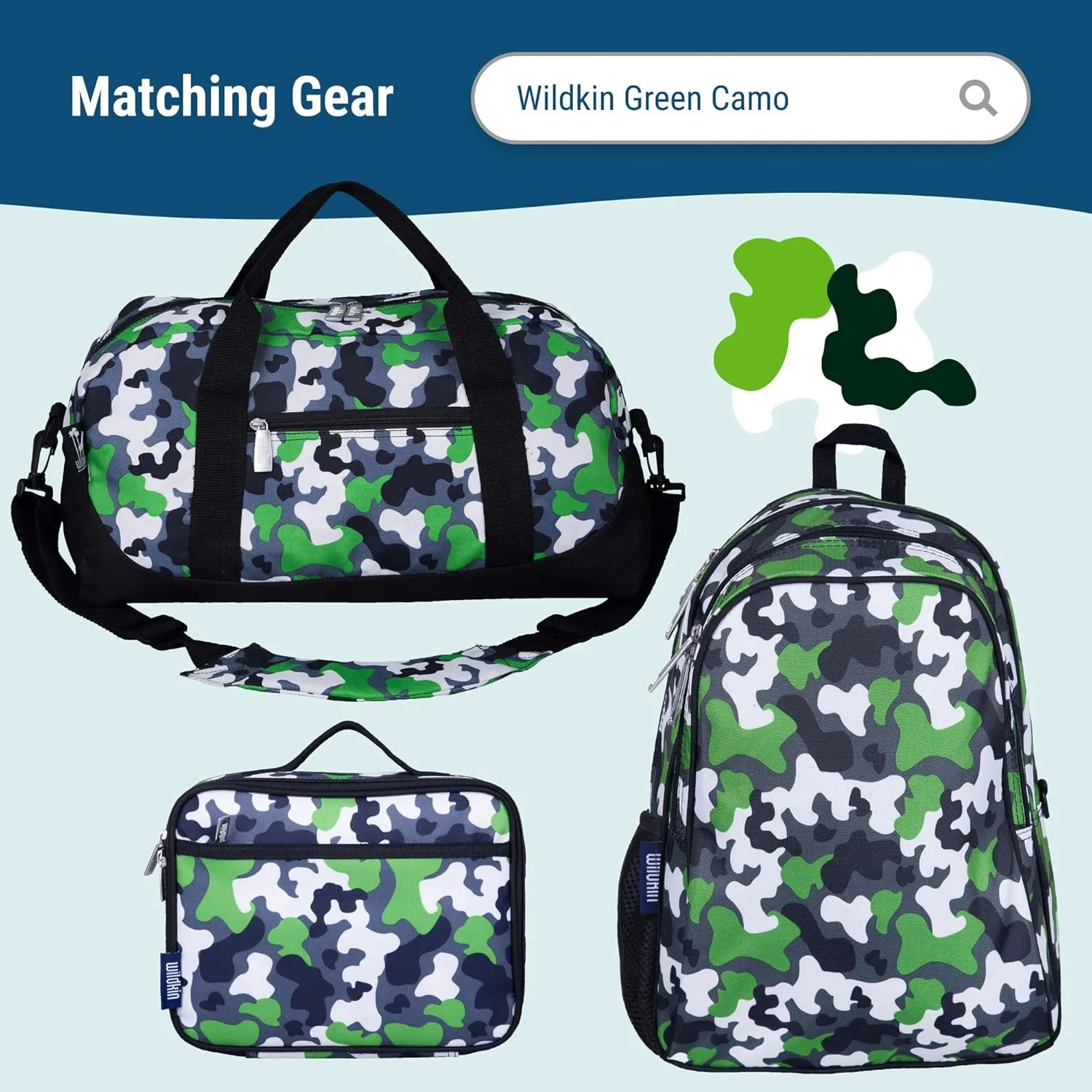 Wildkin Kids Original Nap Mat – Cozy Kids Sleep Mat with Pillow, Ideal for School & Travel - Camo Green