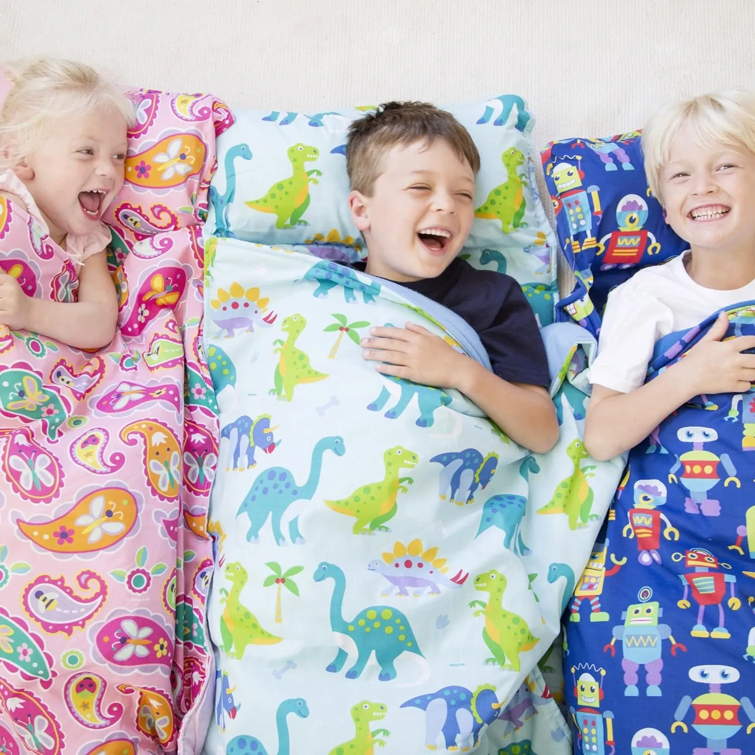 Wildkin Kids Original Nap Mat – Cozy Kids Sleep Mat with Pillow, Ideal for School & Travel - Camo Green