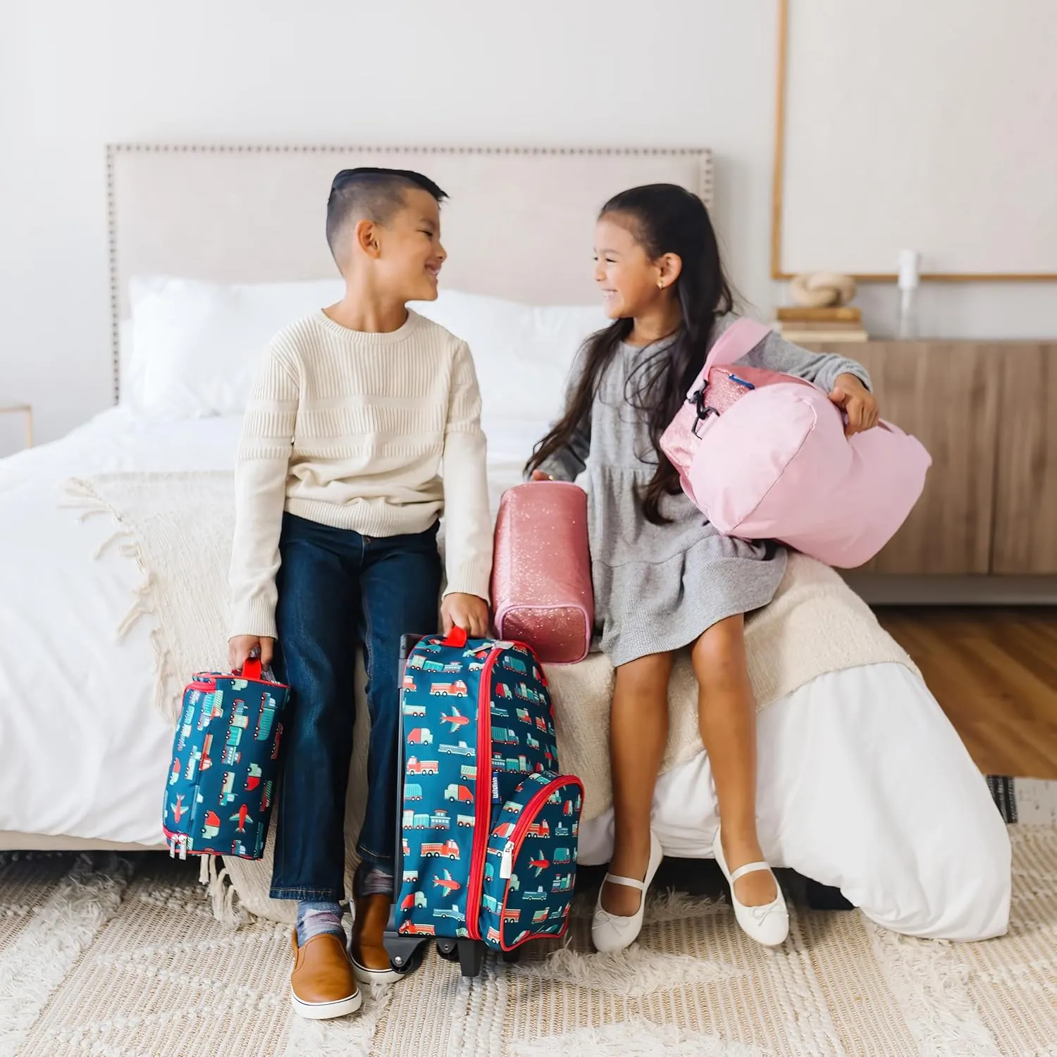Wildkin Kids Rolling Luggage – Carry-On Size for School & Overnight Travel