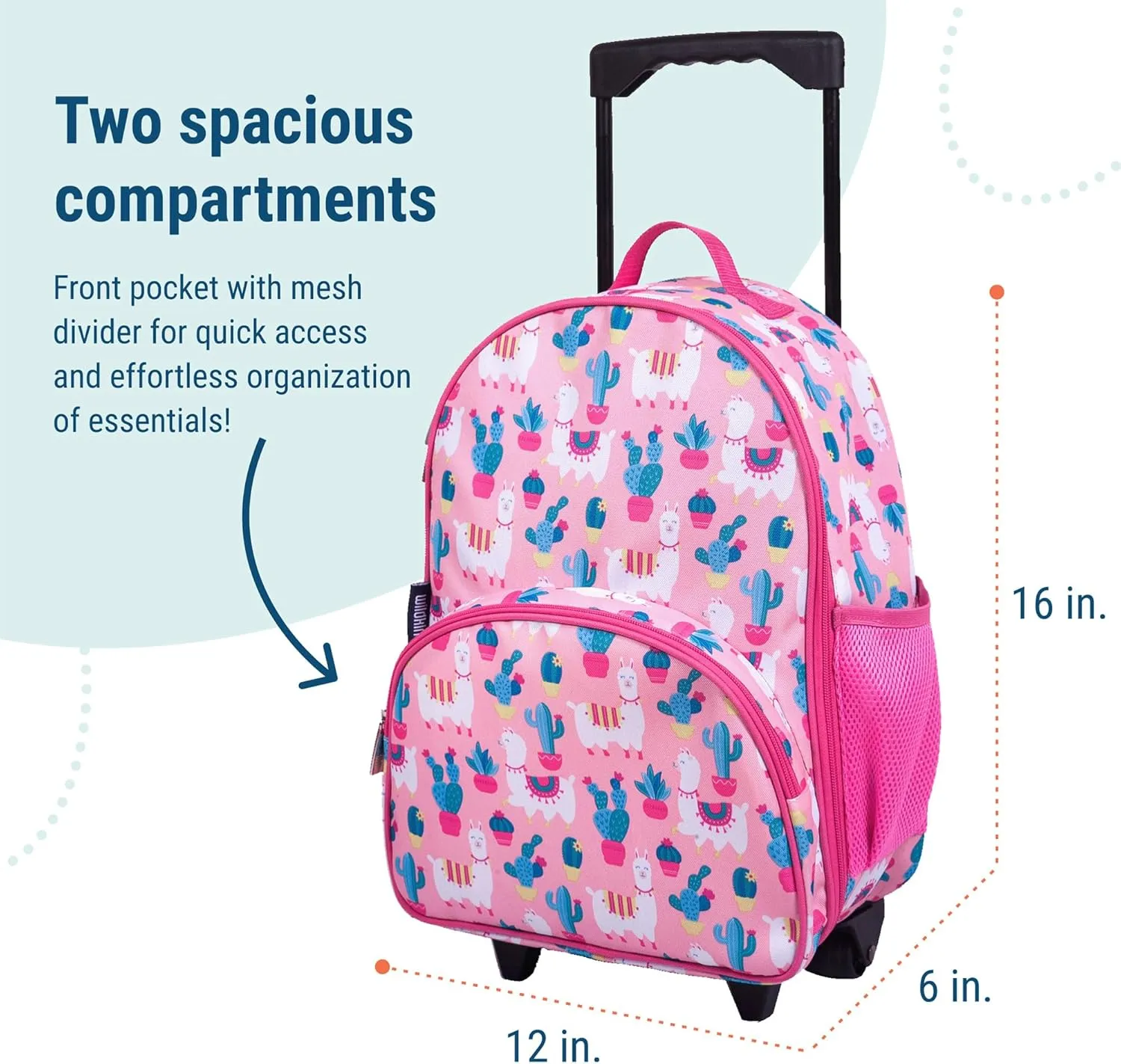 Wildkin Kids Rolling Luggage – Carry-On Size for School & Overnight Travel