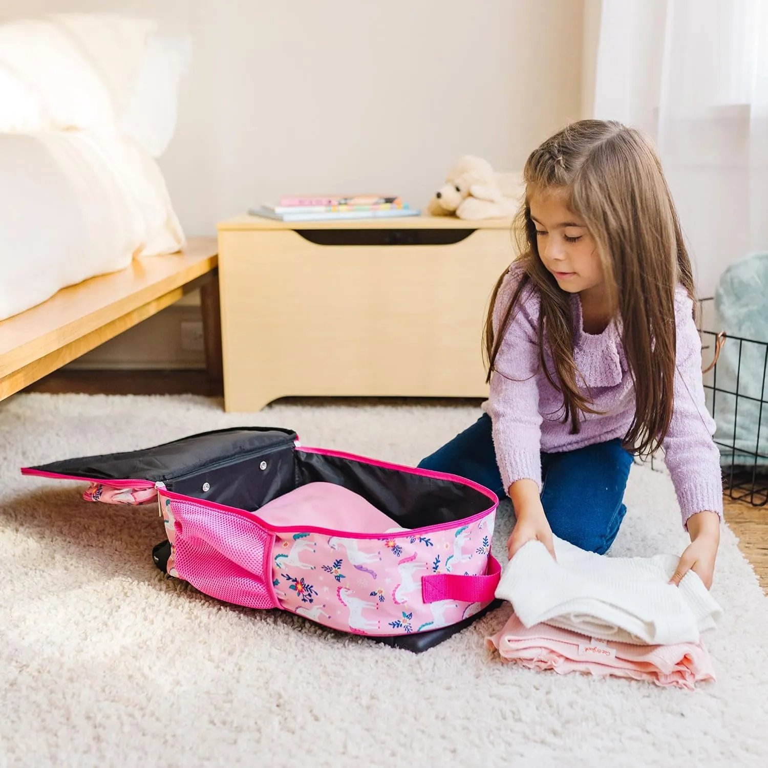 Wildkin Kids Rolling Luggage – Carry-On Size for School & Overnight Travel