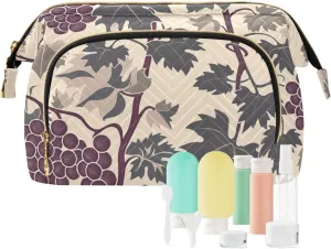William Morris Grape Purple Hanging Travel Toiletry Bag Portable Women Cash Wallet for Cosmetic Toiletry cosmetiqueras para