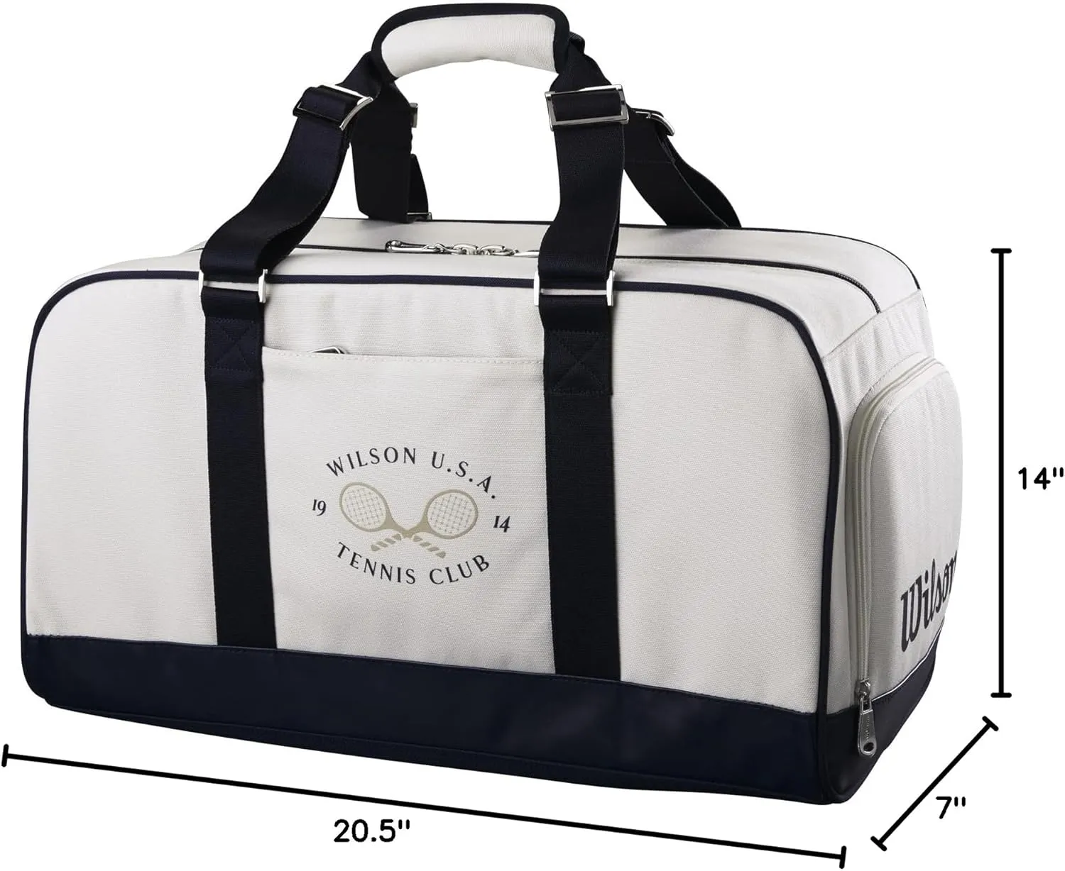 WILSON 1914 Heritage Tennis Racket Bags - Cream/Dark Navy
