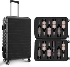 Wine Suitcase For Airplanes 12 Bottle Capacity | TSA Approved Wine Suitcase Lock   Under 50 LB Checkin Weight | Perfect Wine Luggage For Airplane Travel | Ridge Products Wine Suitcase