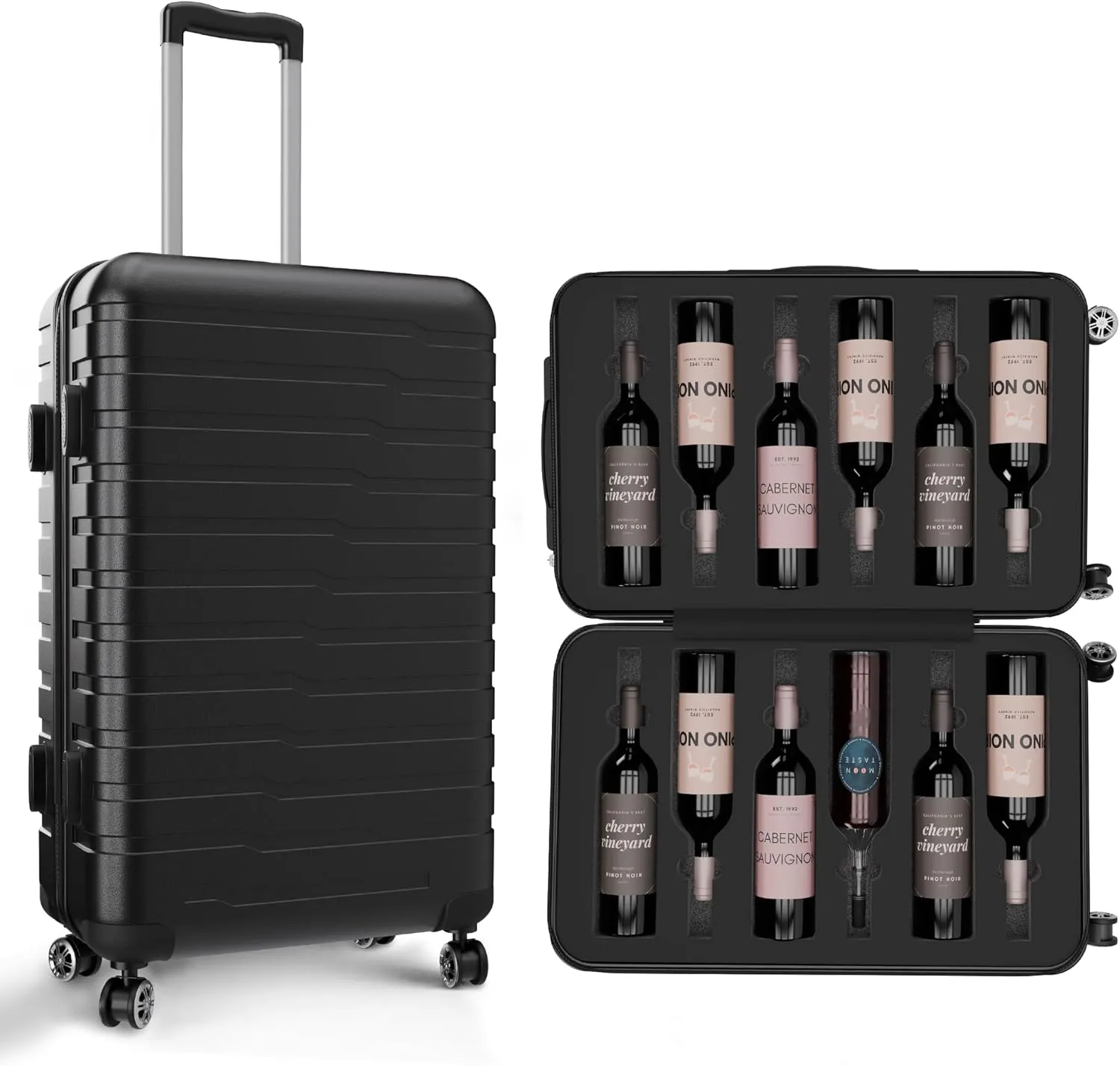 Wine Suitcase For Airplanes 12 Bottle Capacity | TSA Approved Wine Suitcase Lock   Under 50 LB Checkin Weight | Perfect Wine Luggage For Airplane Travel | Ridge Products Wine Suitcase