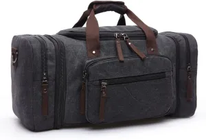 WINVOX Gym Totes Men Hand Bag Large Capacity Luggage Travel Duffle Bags Canvas Travel Bags Weekend Shoulder Bags Multifunction Outdoor Duffel Bag(Dark Grey)