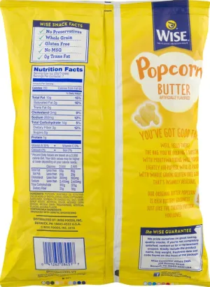 Wise Foods Air Popped Butter Popcorn 6 oz. Bag (4 Bags)
