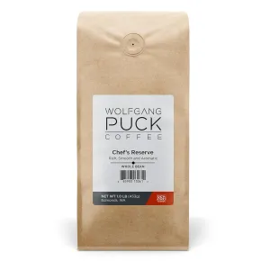 Wolfgang Puck Coffee, Chef's Reserve, Whole Bean Coffee, 1 lb. bag (Pack of 6)
