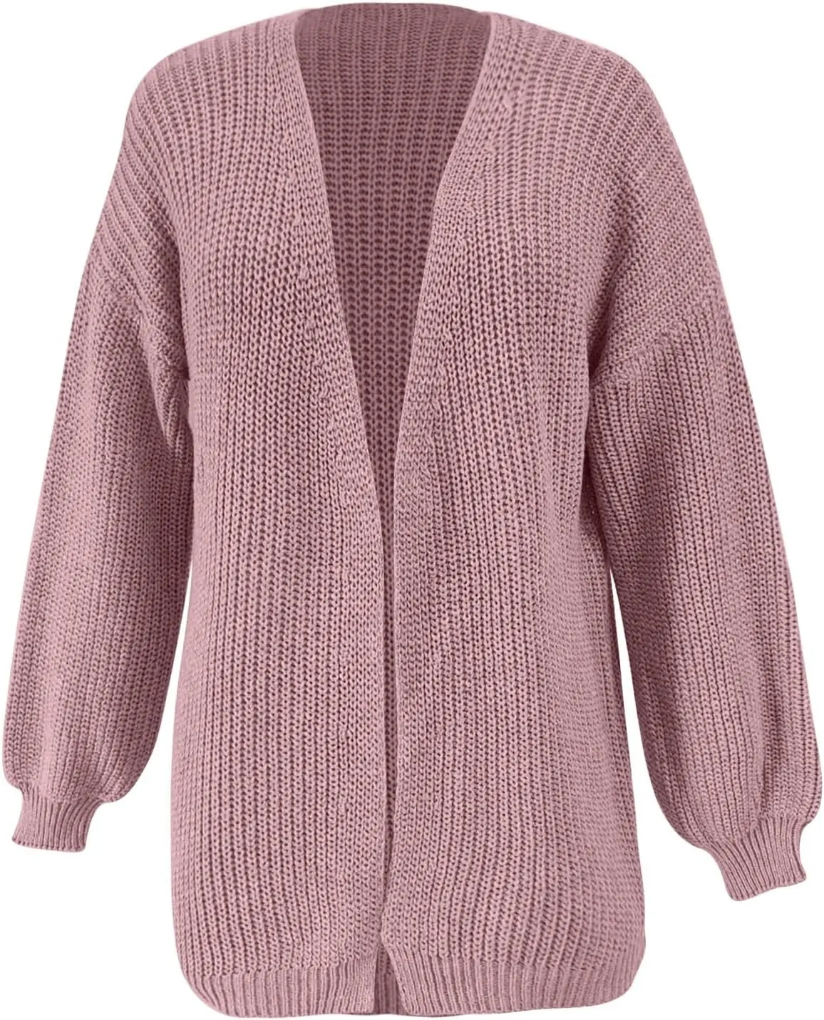 Women Fall Oversized Cardigan Sweater Cable Knit Chunky Warm Open Front Outerwear Solid Color Long Sleeve Trendy Coat