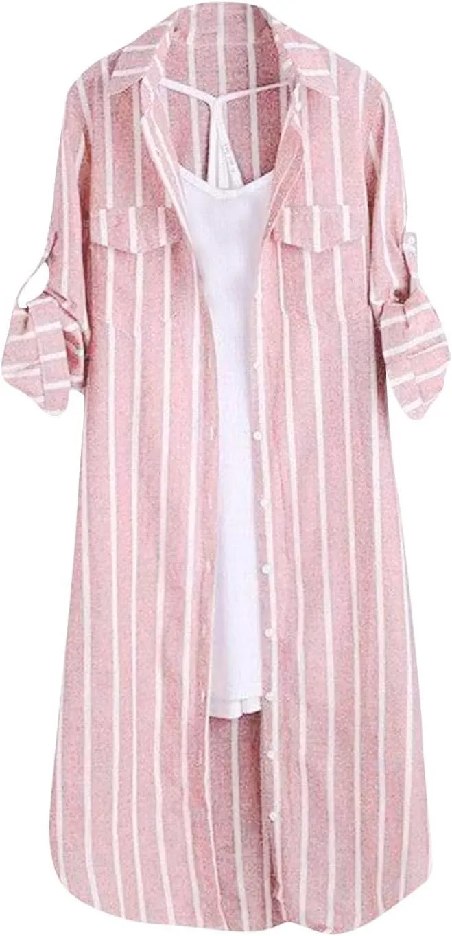 Women Plus Size Plaid Sweatshirt Casual Loose Fit Color Block Button Down Cadigan Top Trendy Long Sleeve Lapel Jacket