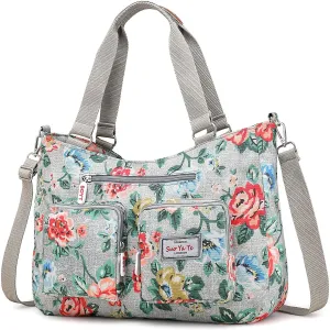 Women Utility Tote Bag Teacher Purses and Handbags for Nurse Waterproof Nylon Multi Pocket Shoulder Bag Work Tote Bag