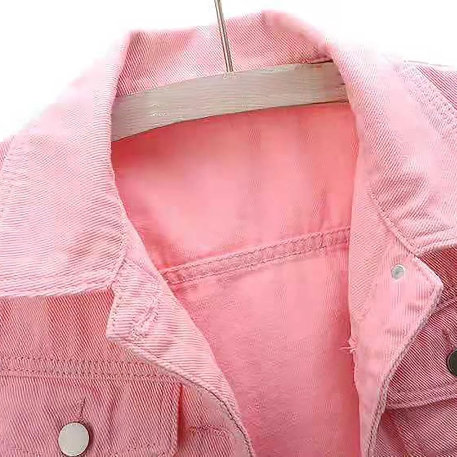 Women's Casual Cropped Denim Jacket Work Business Lounge Lapel Collar Coat Tops Lightweight 3/4 Sleeve Trendy Outcoat