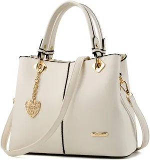 Women's Large Capacity Handbag Shoulder Bag Commuter Bucket Bag PU Locomotive Tote Bag