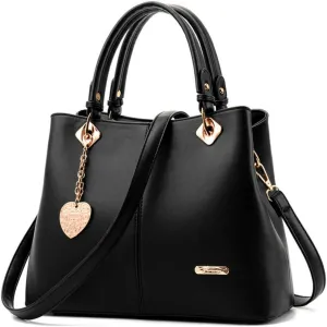 Women's Large Capacity Handbag Shoulder Bag Commuter Bucket Bag PU Locomotive Tote Bag