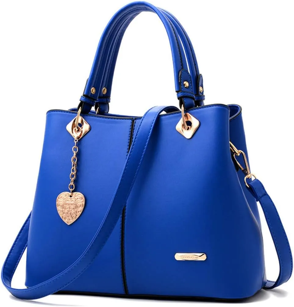 Women's Large Capacity Handbag Shoulder Bag Commuter Bucket Bag PU Locomotive Tote Bag
