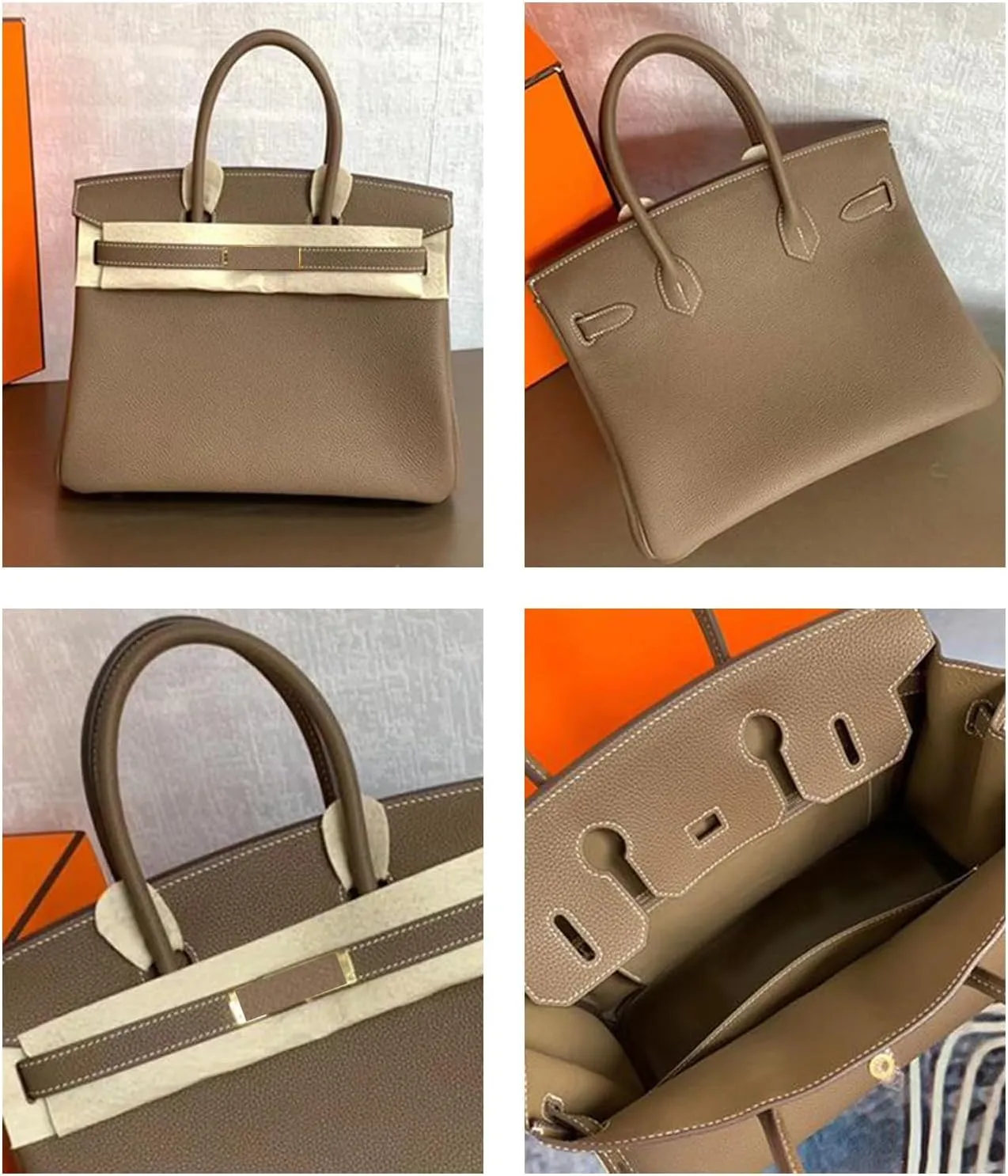 Women's Leather Handbag, Luxury Designer Tote Bag for Work & Travel, Fashion Shoulder Crossbody