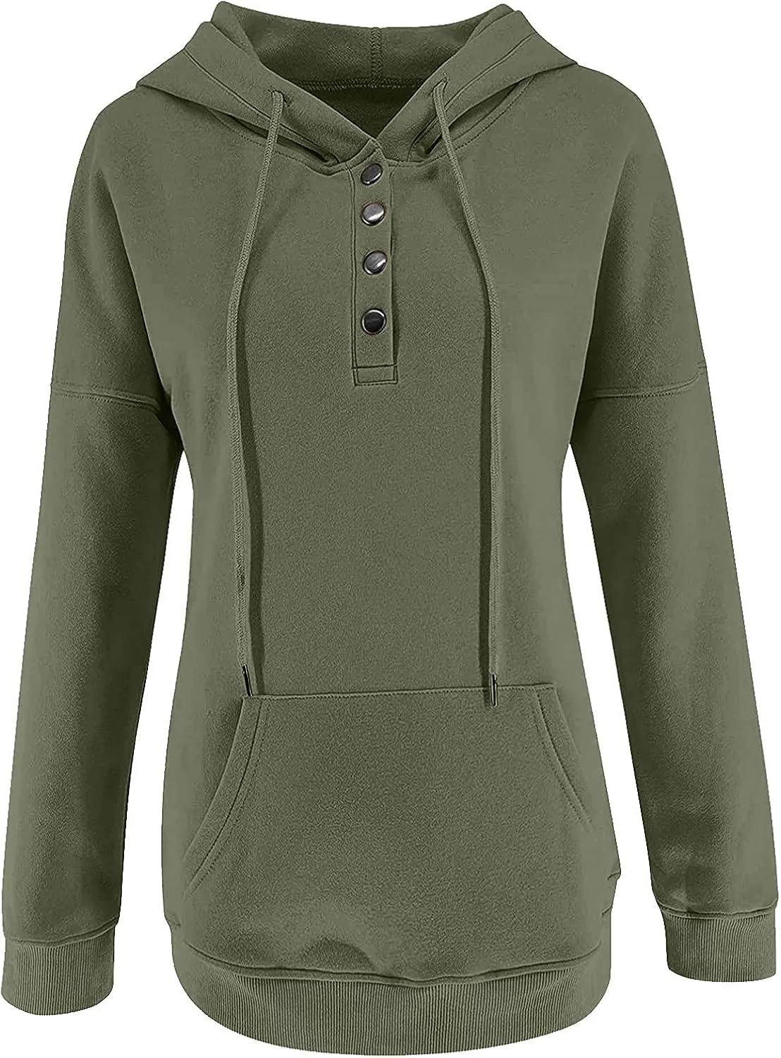 Womens Long Sleeve Button Up Sweatshirt Trendy Solid Color Warm Drawstring Hoodies Going Out Y2K Athletic Casual Top