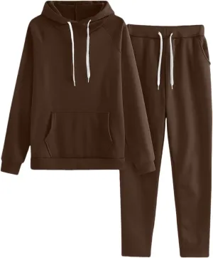 Womens Oversized Casual 2 Piece Tracksuit Trendy Hoodie Jogging Pant Outfits Going Out Athletic Lounge Sweatsuit Sets